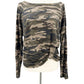 Sanctuary dark camo twisted hem Top women's SMALL camouflage shirt new NWOT