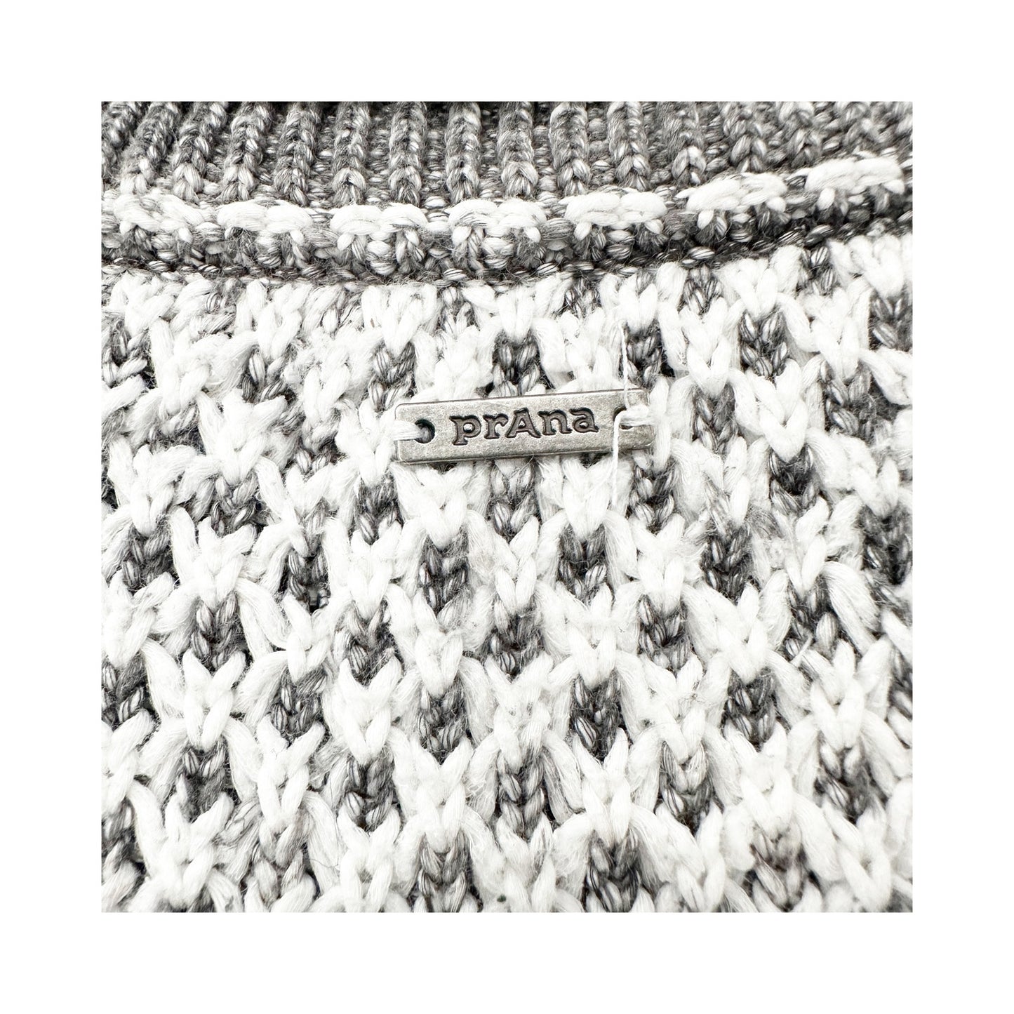 prAna gray & white Turtleneck Sweater Top women's SMALL