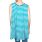 We The Free People white turquoise striped tank TOP oversized XS extra small NEW