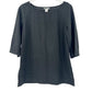 Soft Surroundings solid black Tunic Top 3/4 sleeves women's Medium Petite MP