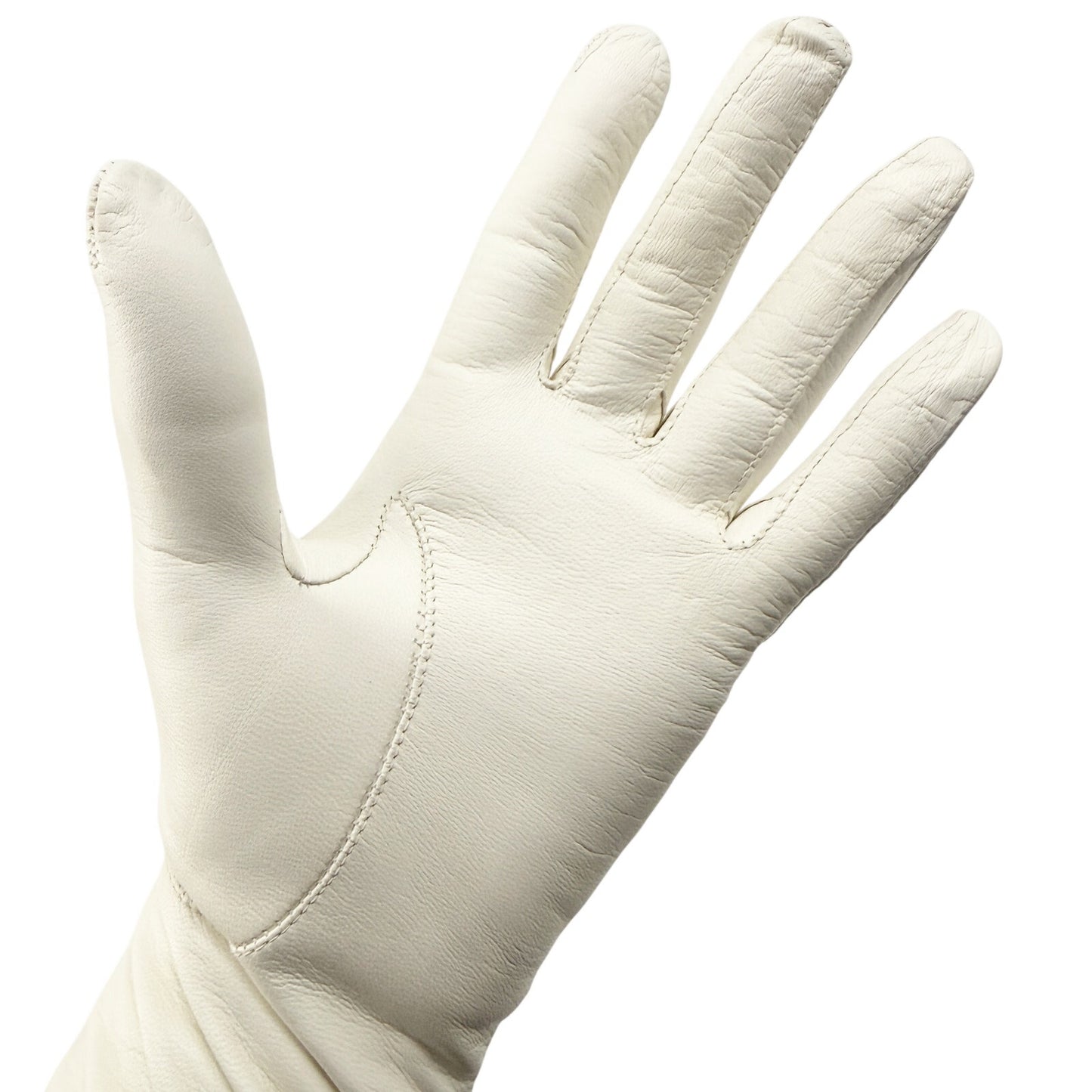 vintage Aris of Paris white leather Below Elbow Dress Gloves women's 7 small