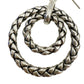Ralph Lauren RLL silver metal Double Hoop Earrings woven braid rope texture