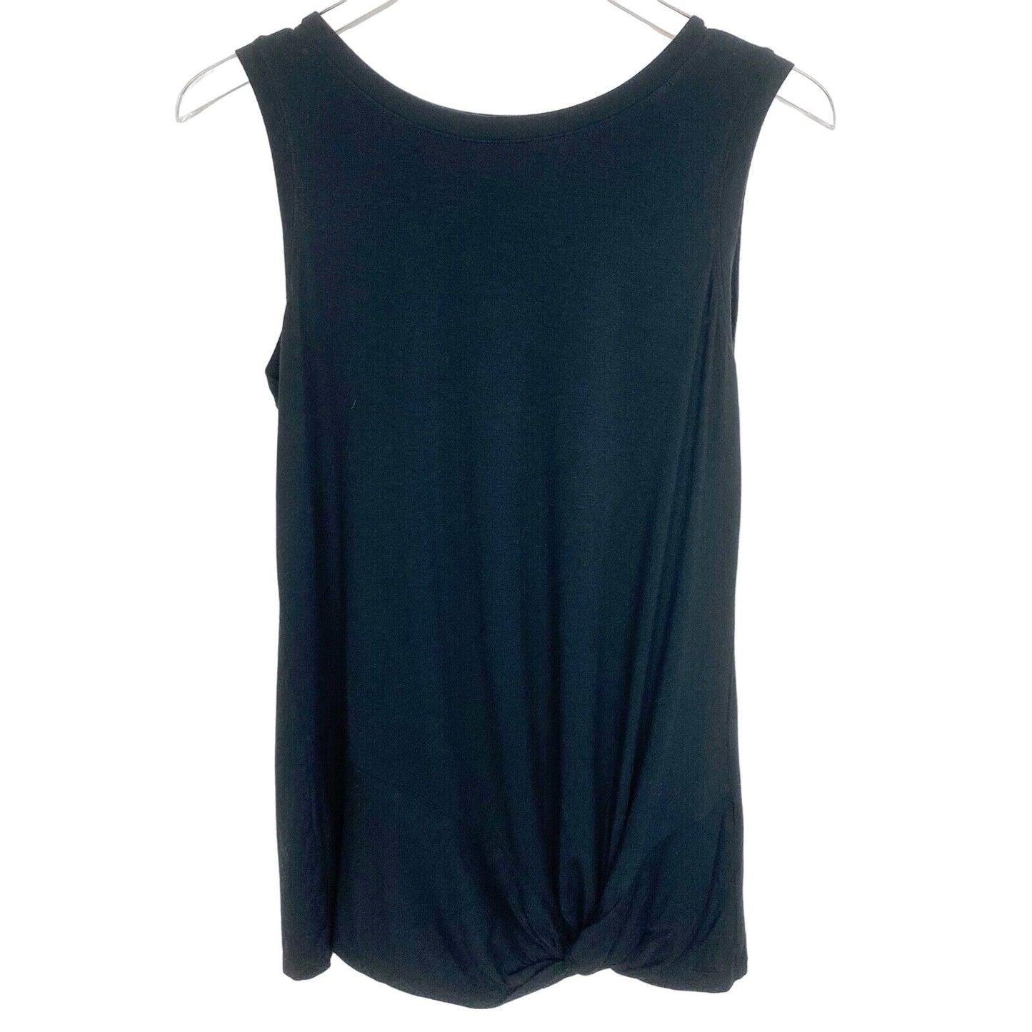 Banana Republic black sleeveless TOP blouse women's M medium knotted hem