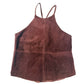 Townsen burgundy brown Suede Leather Halter lined Top women's LARGE high neck