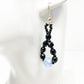 handmade black & blue beaded EARRINGS jewelry NEW vintage beads