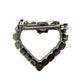 vintage small outline of heart silver & clear rhinestones BROOCH jewelry pin