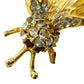 vintage Bee Bug rhinestones & gold Trembler jewelry Stick Pin hat collar lapel