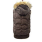 Old Navy Maternity brown puffer VEST faux fur hood size SMALL