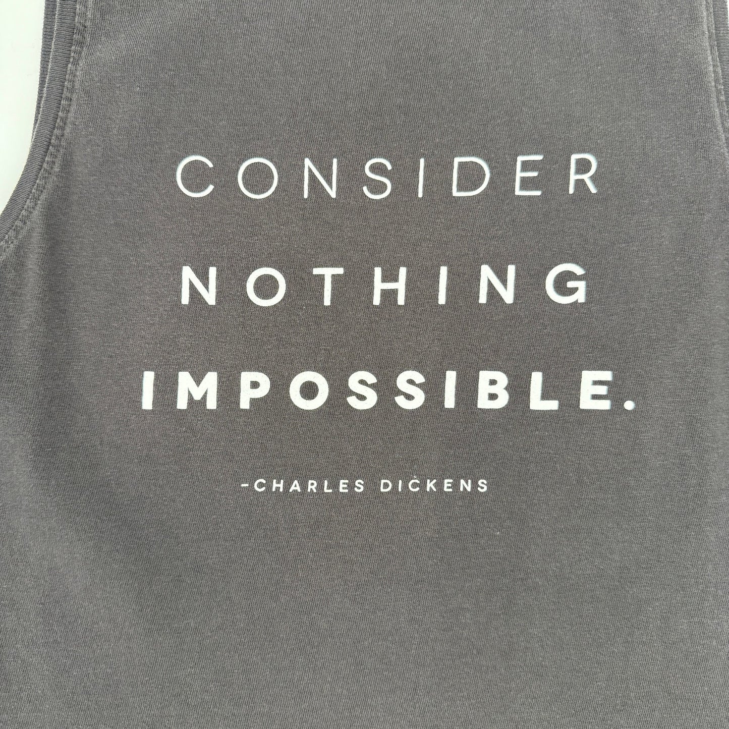 gray Soul Honey Tank Top women's MEDIUM Consider Nothing Impossible inspiration