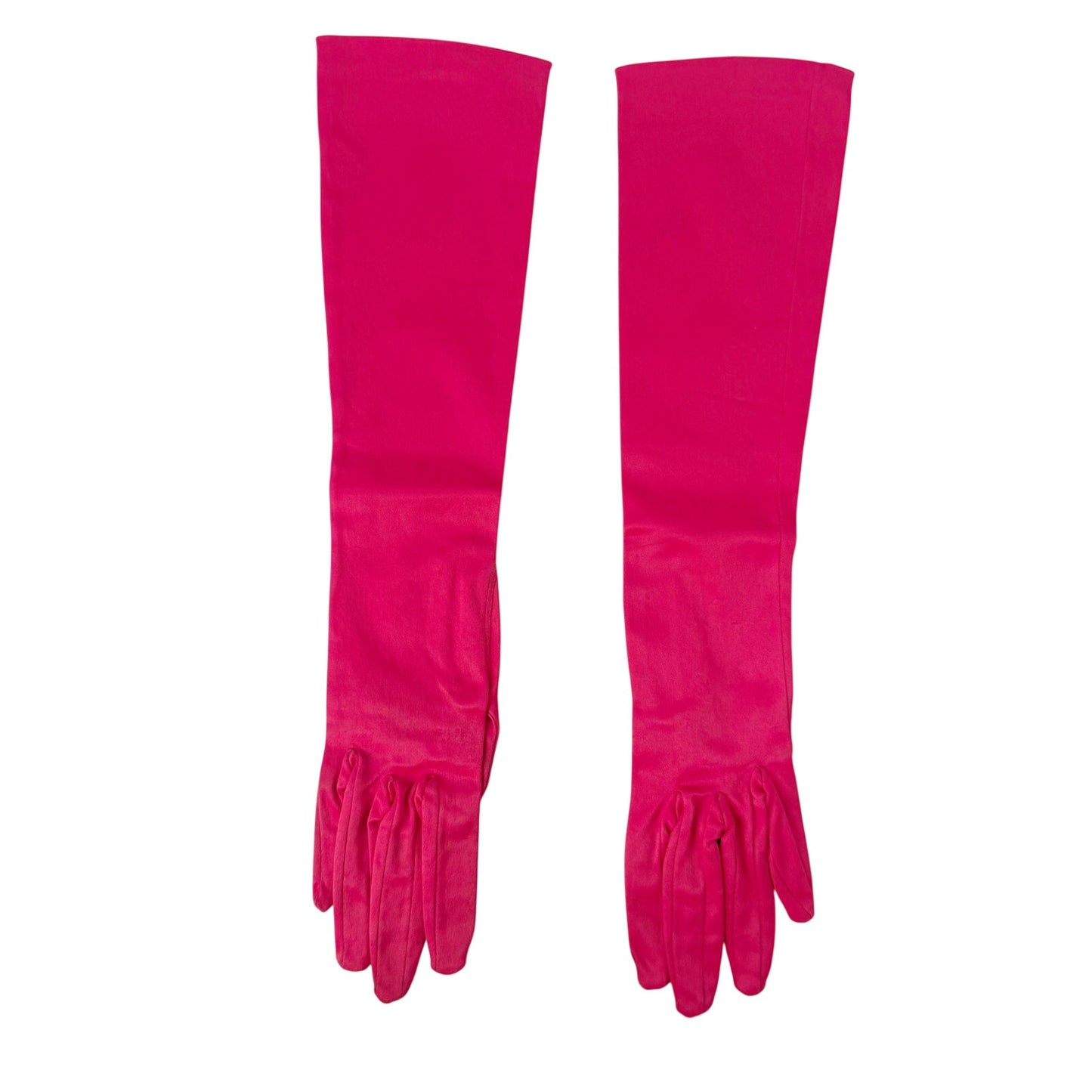 vintage pink satin Below Elbow Dress Gloves women's MEDIUM runs small