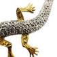 vintage gold & silver gecko lizard BROOCH reptile jewelry pin