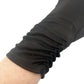 vintage black Ruched Gloves women's SMALL formal evening mid-length slight sheen
