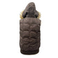 Old Navy Maternity brown puffer VEST faux fur hood size SMALL