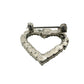vintage small outline of heart silver & clear rhinestones BROOCH jewelry pin