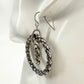 Ralph Lauren RLL silver metal Double Hoop Earrings woven braid rope texture
