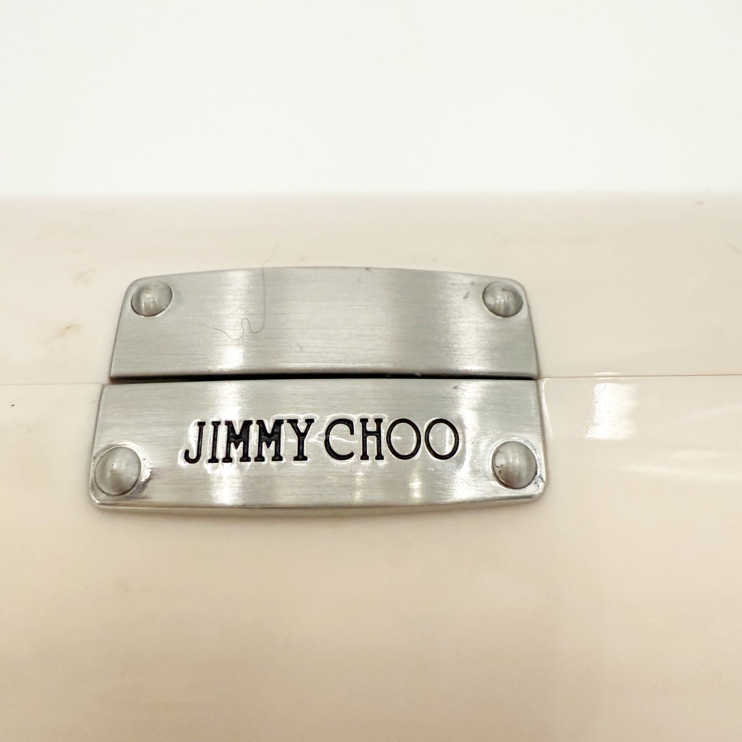 Jimmy Choo very pale pink hard acrylic sunglasses CASE only magnetic clutch