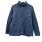 Lands' End dark blue heather 1/4 zip Fleece Pullover women's XL 18 jacket top
