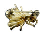 vintage black enamel & gold Bug Fly BROOCH insect jewelry pin clear rhinestones