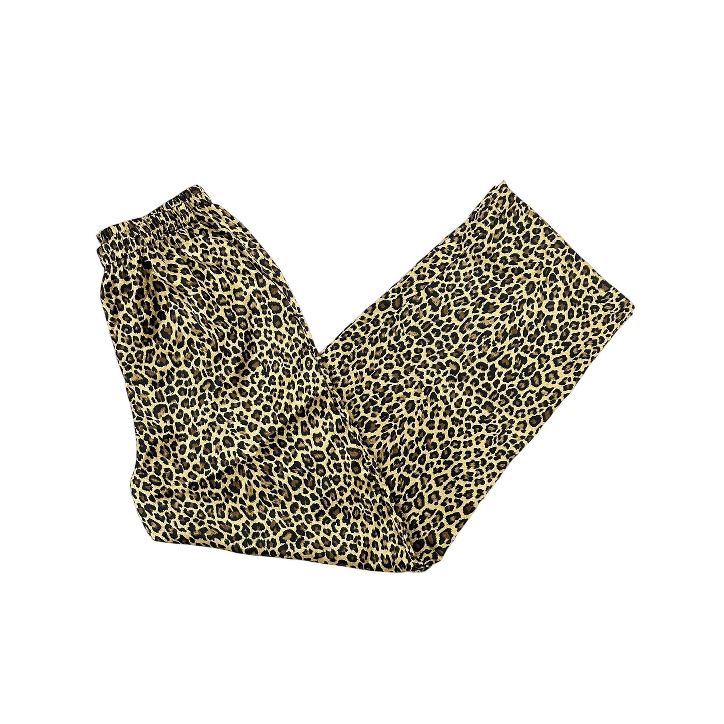 Victoria's Secret satin leopard Lounge Pajama Pants women's size SMALL wide leg