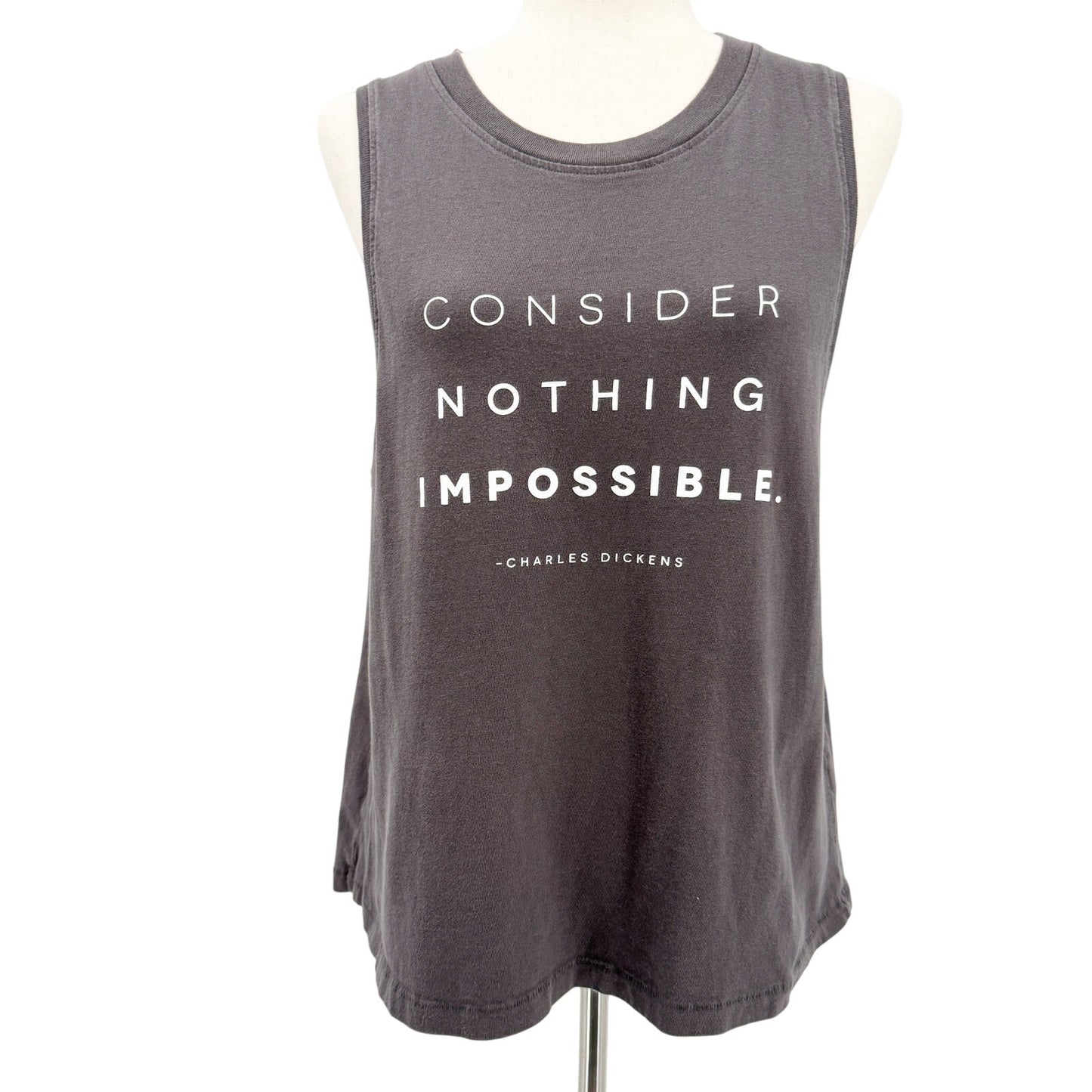 gray Soul Honey Tank Top women's MEDIUM Consider Nothing Impossible inspiration