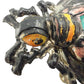 vintage black plastic Flying Insect turquoise stone BROOCH jewelry pin enamel