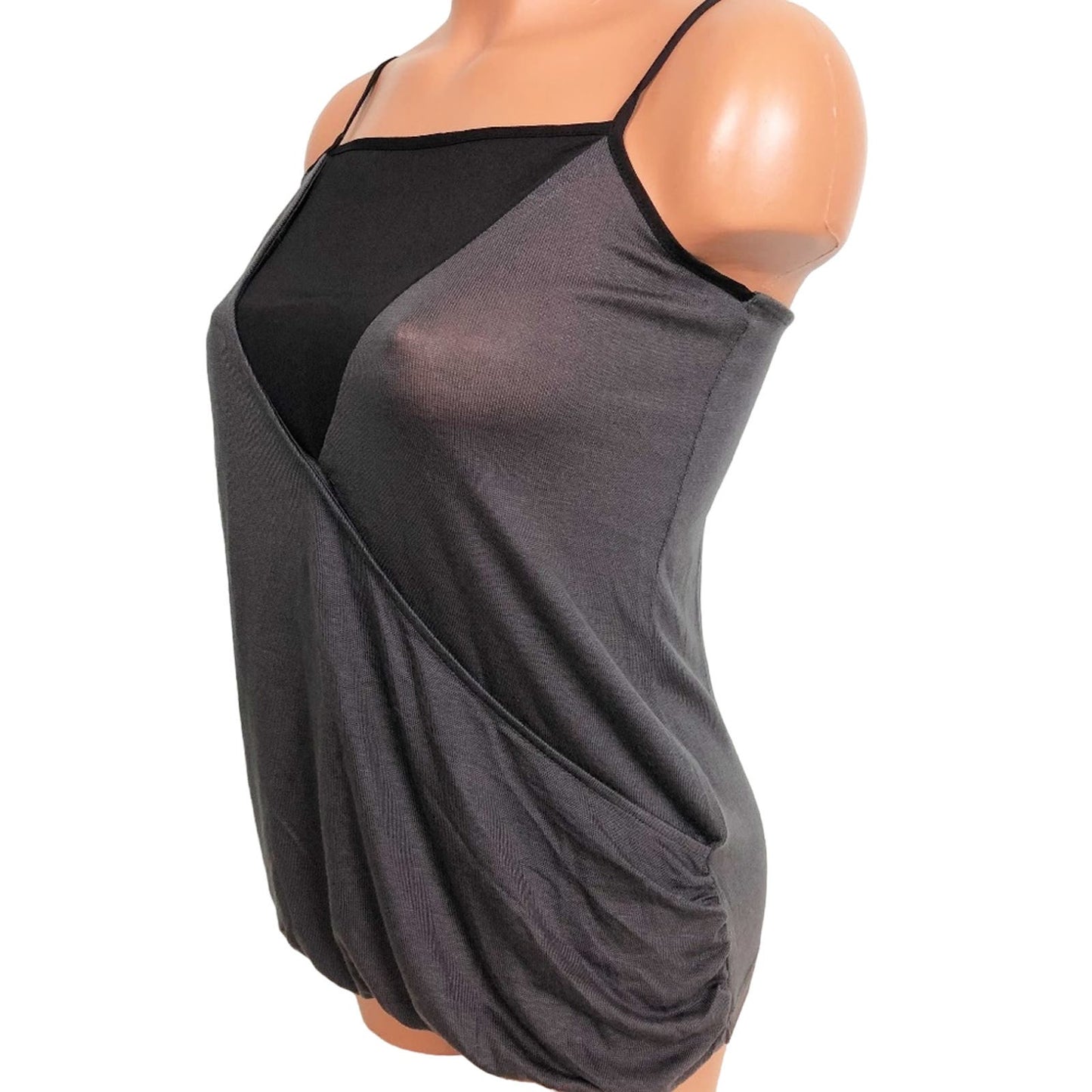womens Banana Republic dark gray & black Camisole draped Top size XS new $49