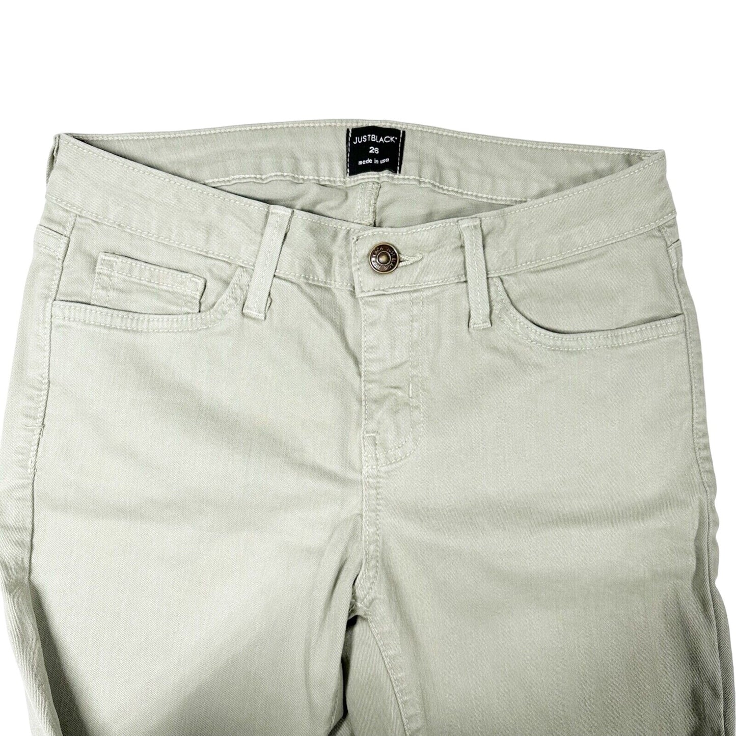 Just Black Denim pale sage green skinny JEANS size 26 small pants