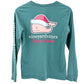 vineyard vines teal green Christmas Whale Tee women's XS t-shirt top Santa hat