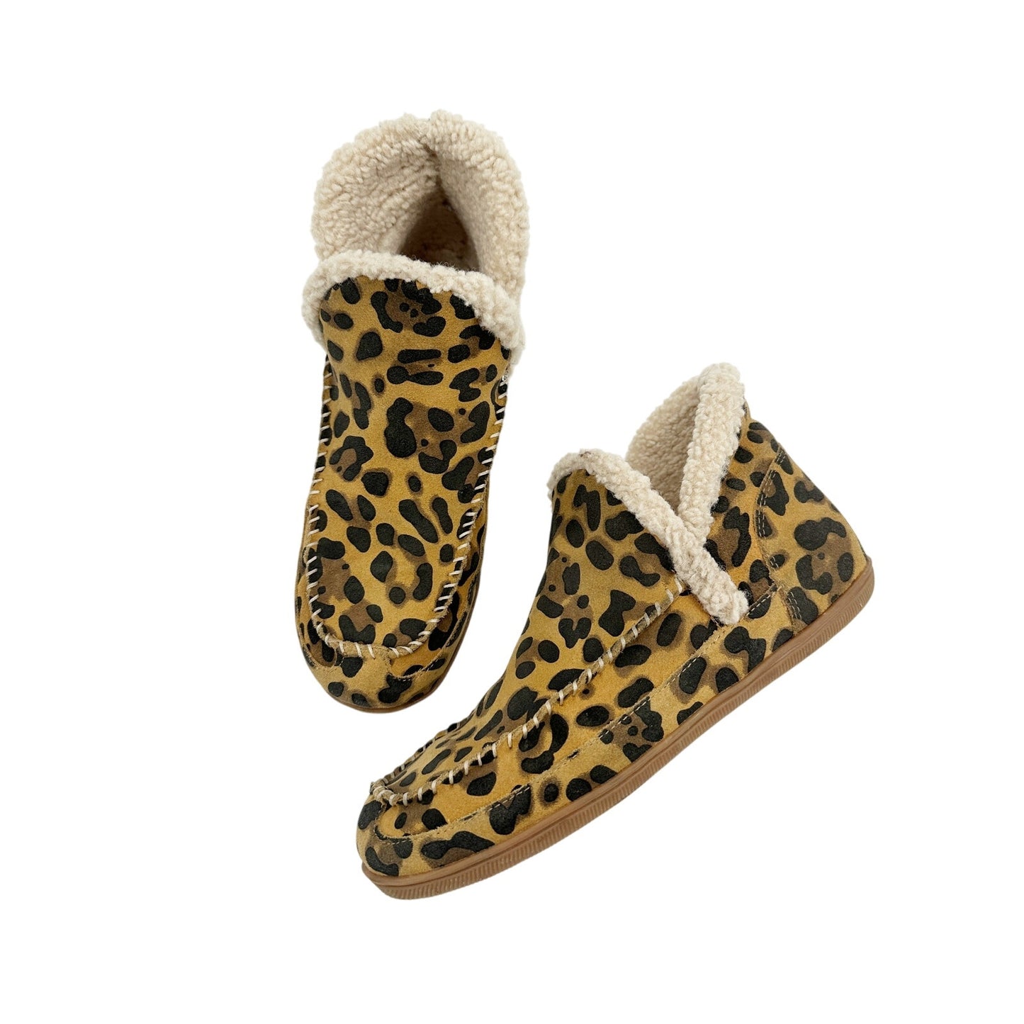 Blondo leopard print Booties black tan boots womens 7M waterproof shoes faux fur