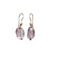 1.5" long dangling pale purple lavender stone EARRINGS fashion jewelry