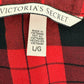 Victoria's Secret red & black plaid Pajama Lounge Top women's LARGE shirt