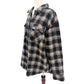 Treasure Bond black brushed Flannel Shirt Jacket womens MEDIUM shacket plaid top