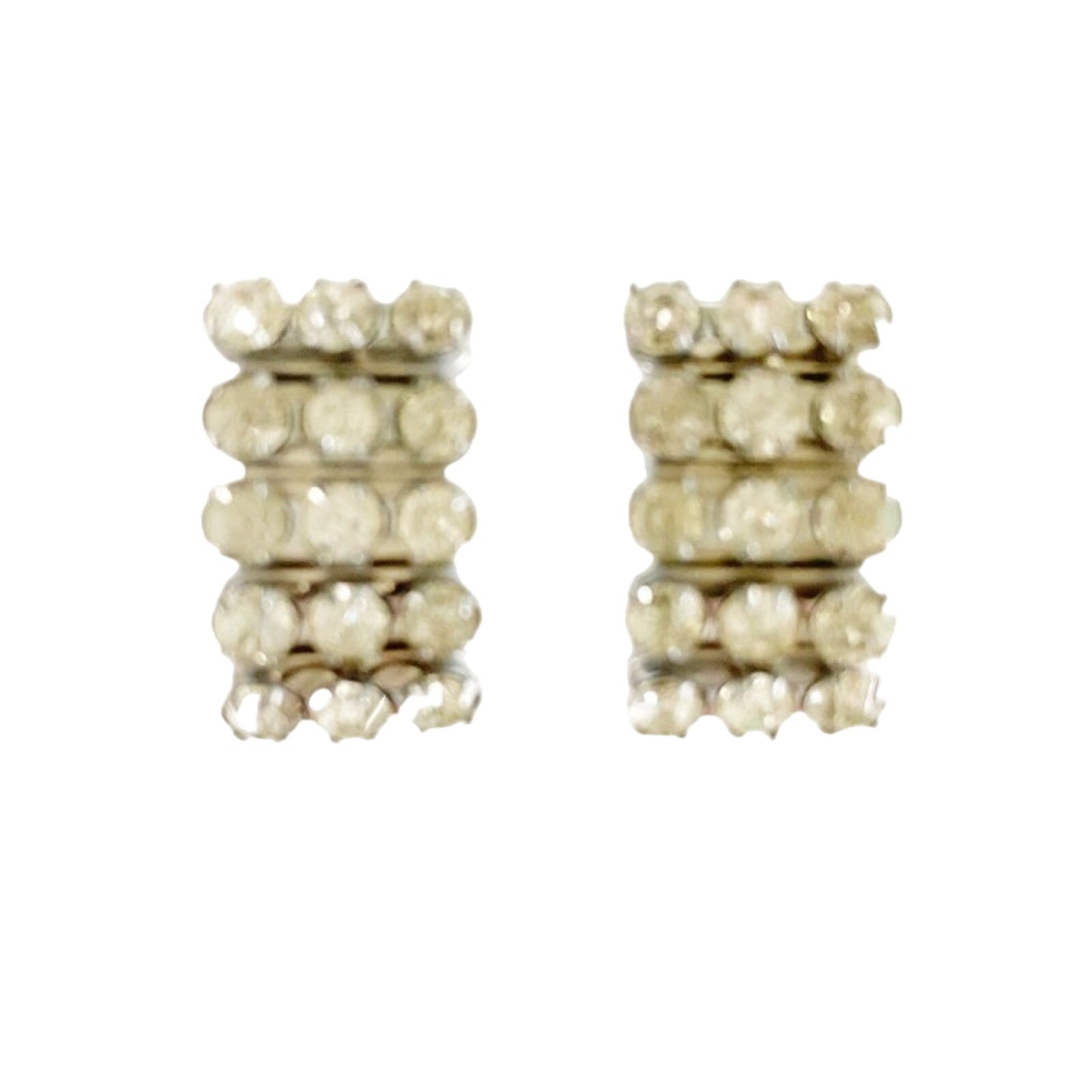 vintage rhinestone clip-on EARRINGS costume jewelry made in Japan