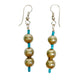 handmade silver & blue beaded EARRINGS jewelry NEW vintage beads
