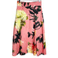 BLACK HALO pink floral Sanibel Coral midi SKIRT size 4 new $200