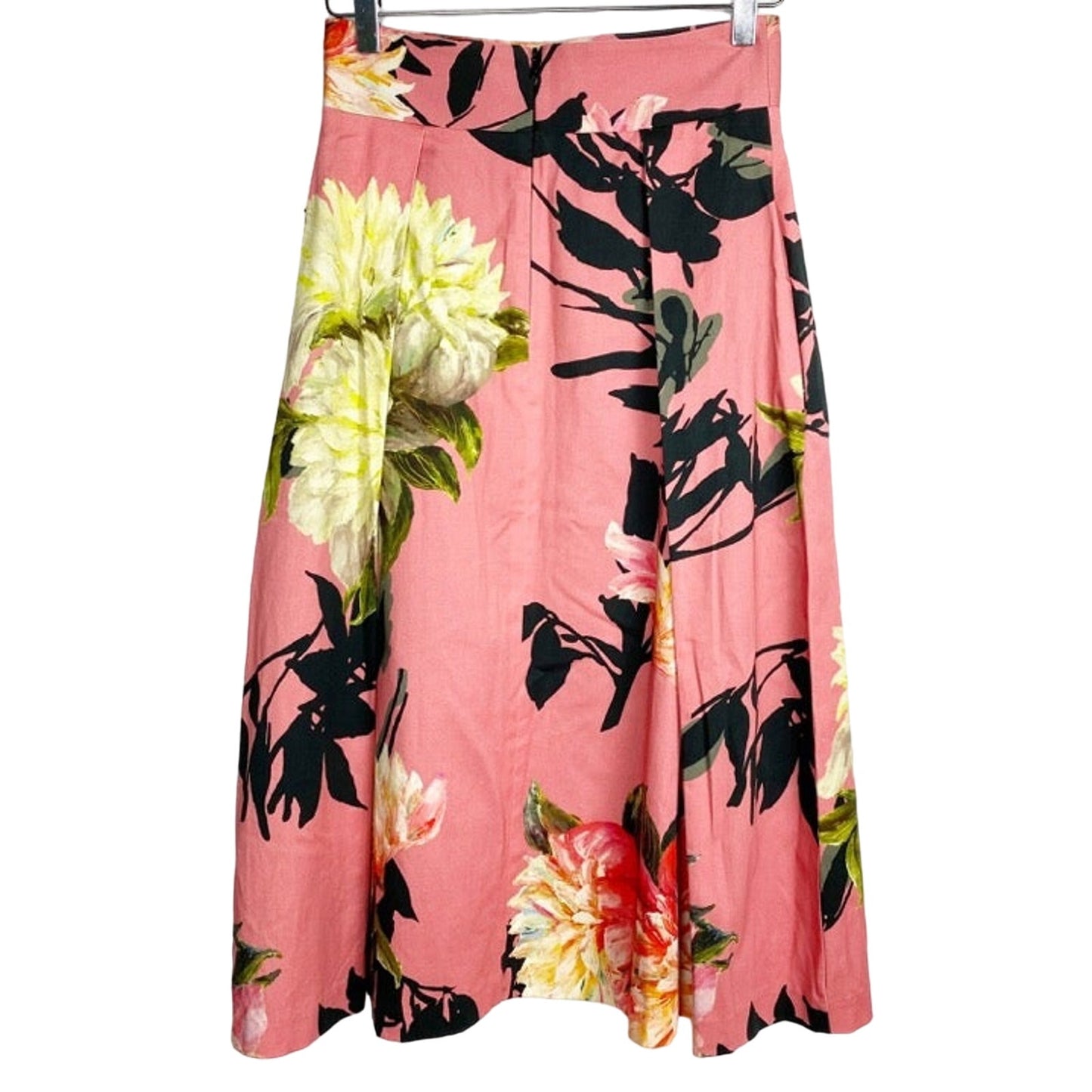 BLACK HALO pink floral Sanibel Coral midi SKIRT size 4 new $200