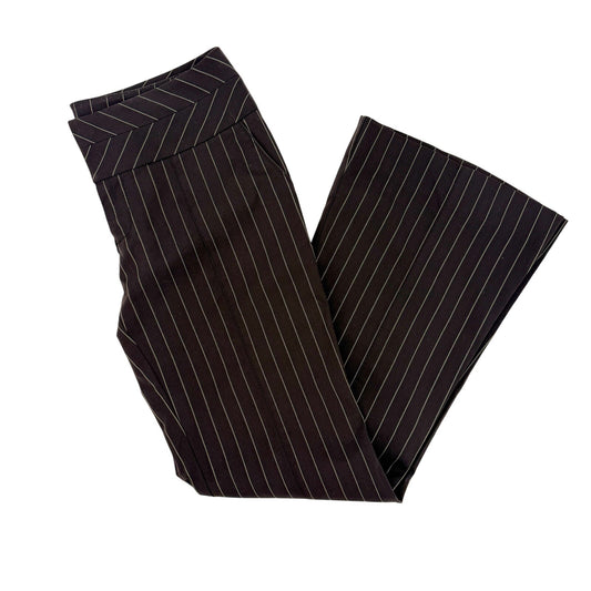 bebe brown with gold pinstripe Trouser Dress office Pants women's size 6 small
