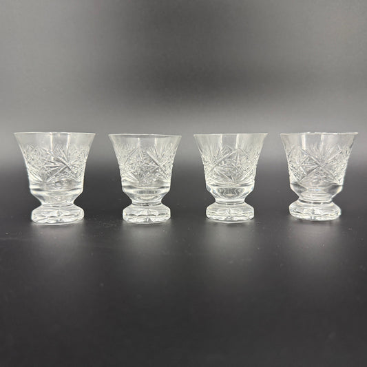 set of 4 crystal Shot Glasses | vintage barware