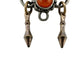 vintage orange green & silver BROOCH jewelry pin