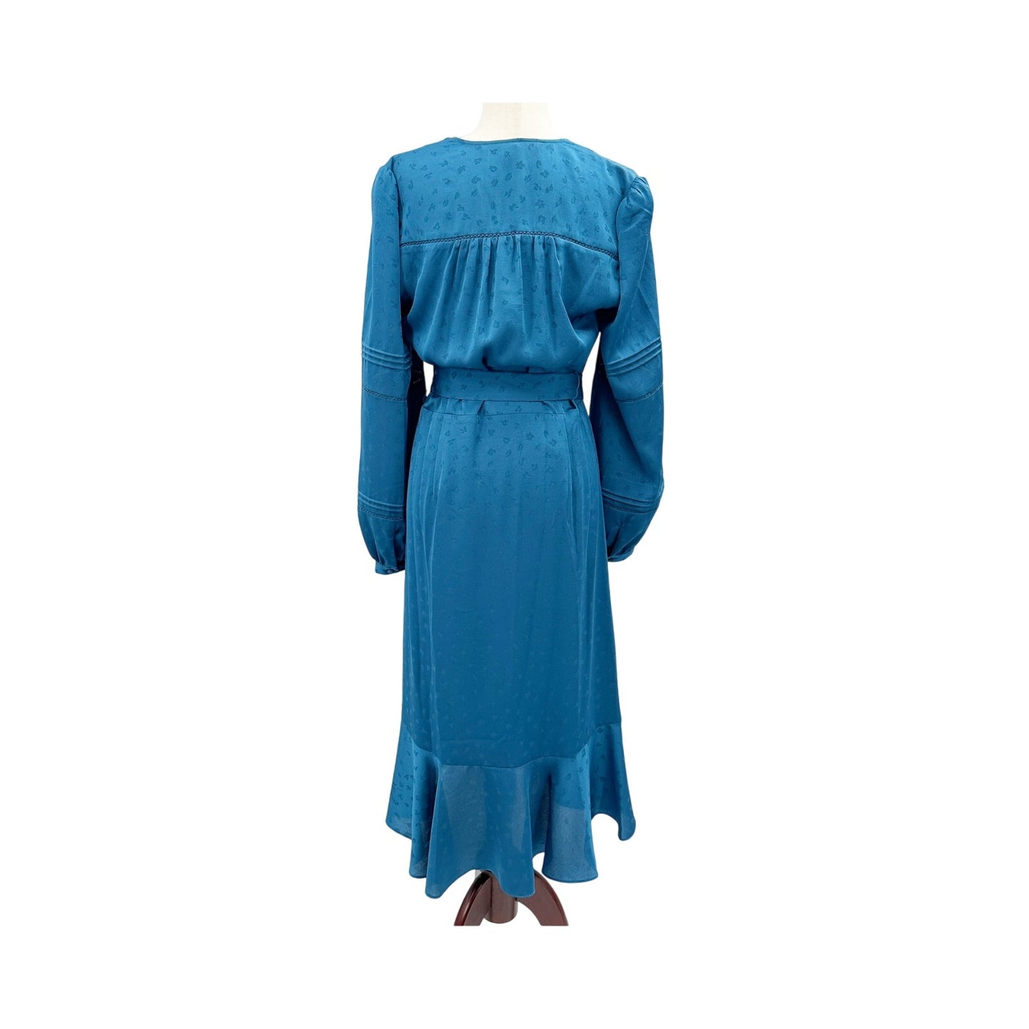 Veronica Beard blue cerulean Miriam Dress women's 10 medium NWT $550 ruffle hem