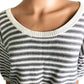 juniors AEROPOSTALE gray & white SWEATER striped top size M medium