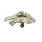 vintage silver & white rhinestones flower BROOCH floral pinwheel jewelry pin