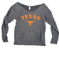 dark gray & orange Texas Longhorns off shoulder Sweatshirt Top women's XL
