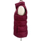 Lands' End quilted burgundy Down Puffer Vest women's SMALL 6-8 herringbone print