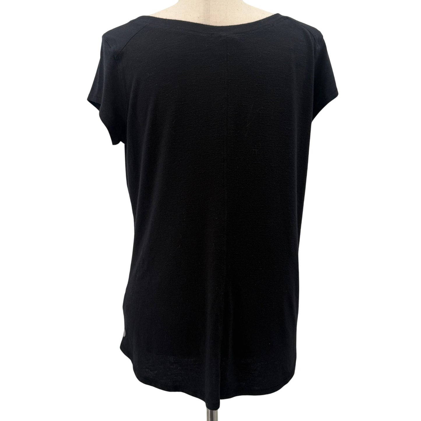 Zella black Top women's SMALL twist knot hem casual shirt