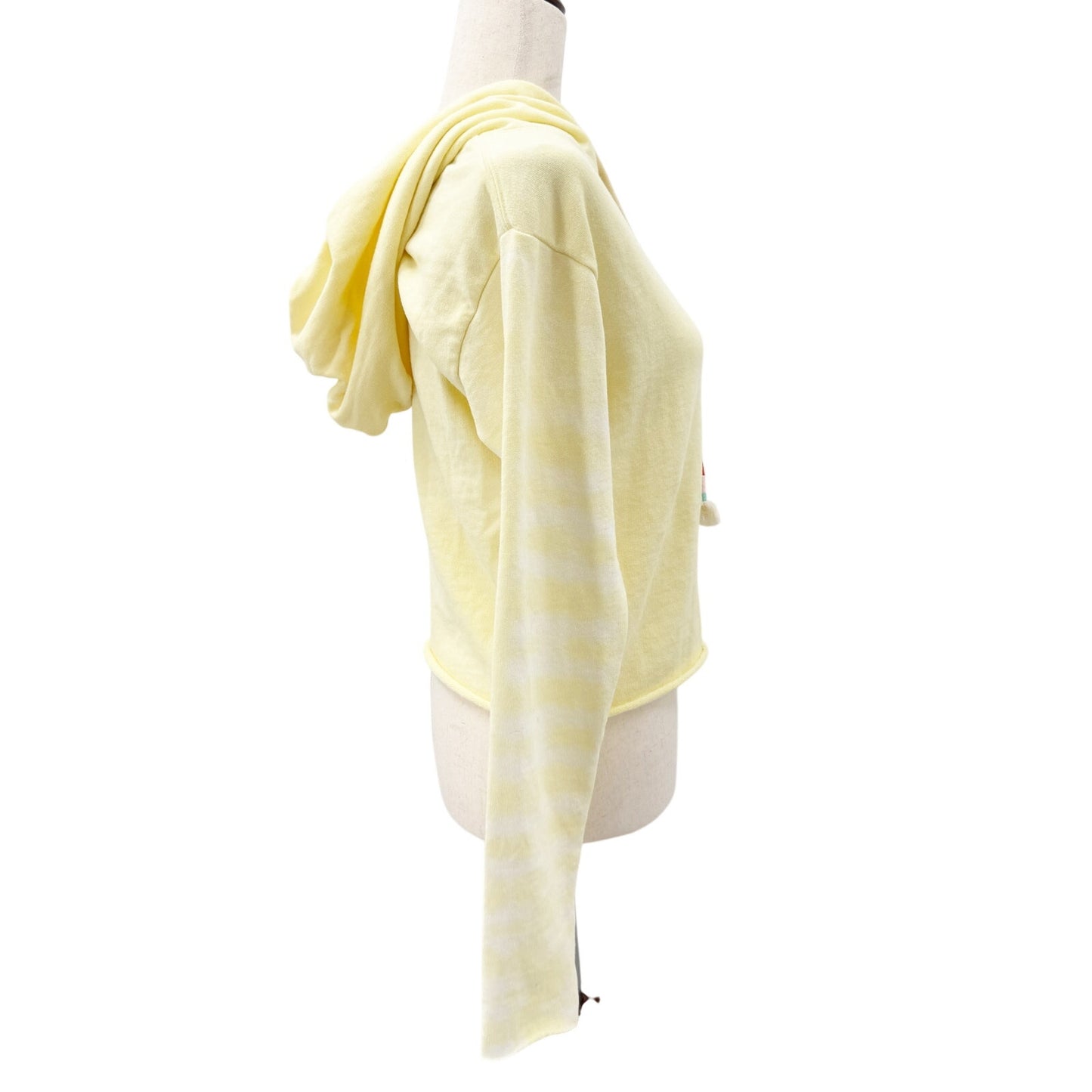 Wildfox lemon meringue yellow white Broken Dreams Crop Hoodie women's SMALL top