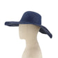 navy blue SUMMER silver sequins Floppy straw sun Hat beach shade coastal casual