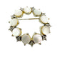 vintage silver pearlescent stones & rhinestones round BROOCH jewelry pin