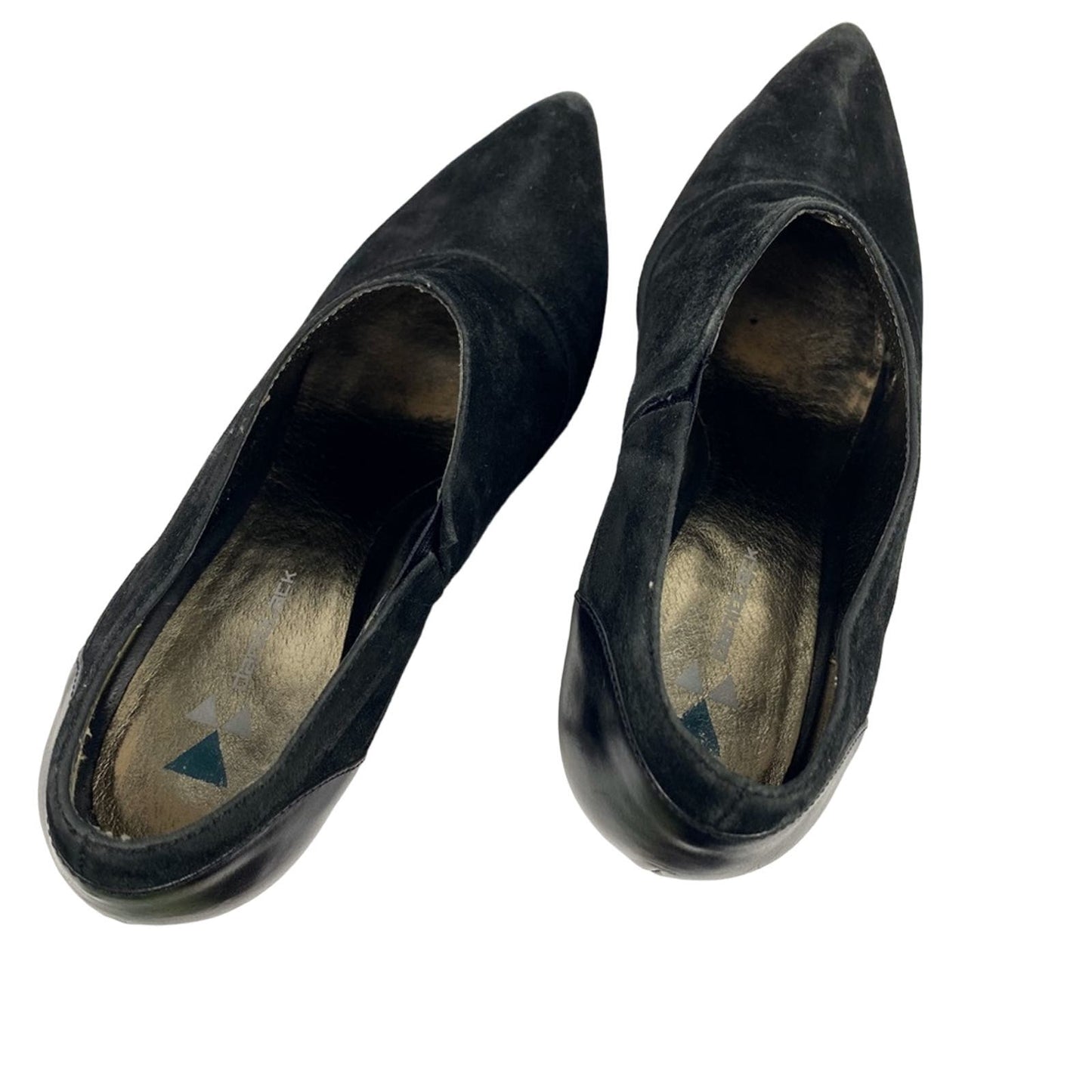 DaniBlack Ankle black suede Boots slip-on booties stiletto Heels size 6.5 shoes