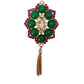 vintage Juliana D&E green purple gold BROOCH tassel dangle chain jewelry pin